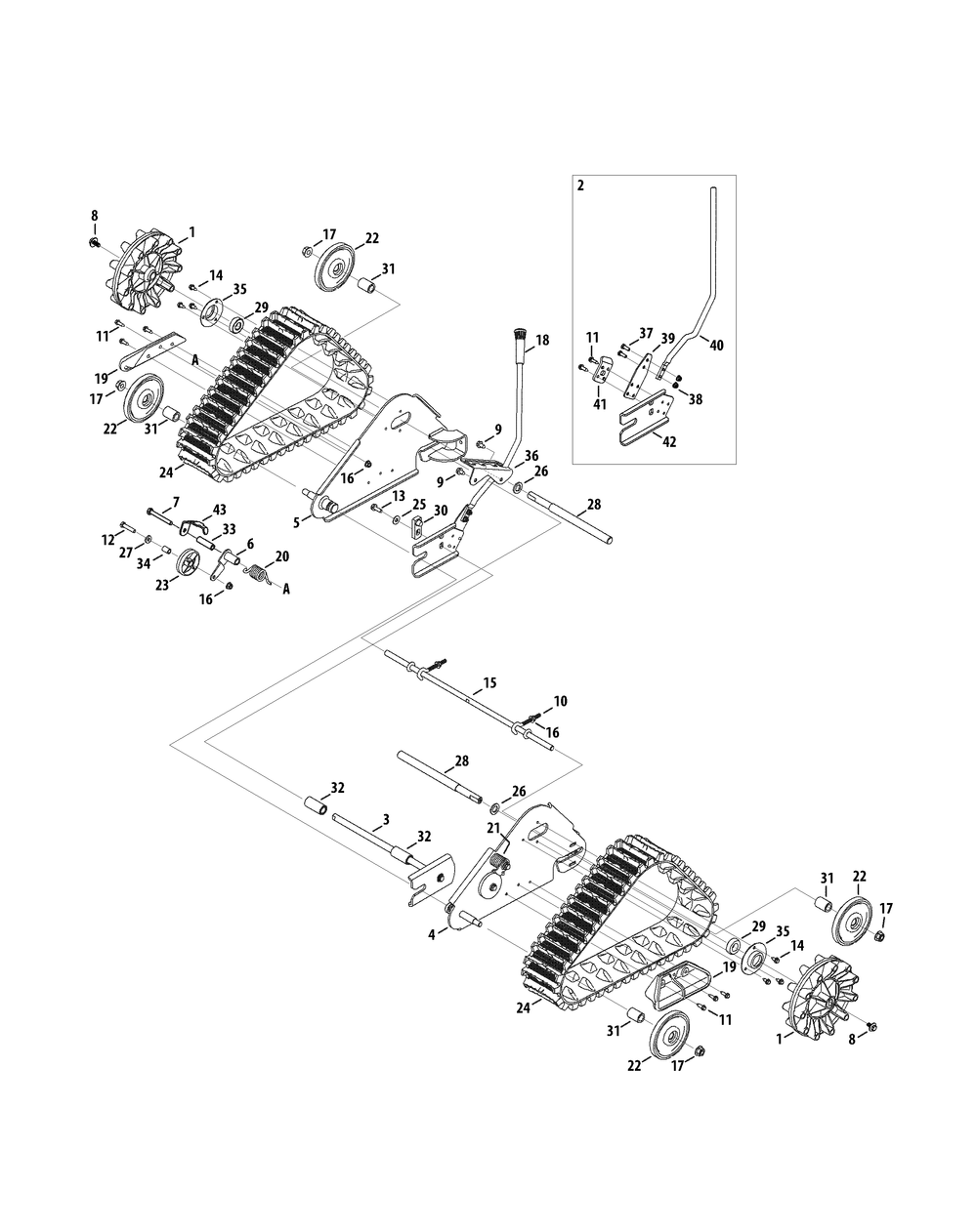 Traction Drive System Diagram and Parts List for 3X30-INCHTRAC31AH77SZ (31AH77SZ710)(2015) Cub Cadet Snow Blower